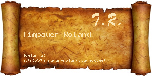 Timpauer Roland névjegykártya