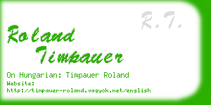 roland timpauer business card